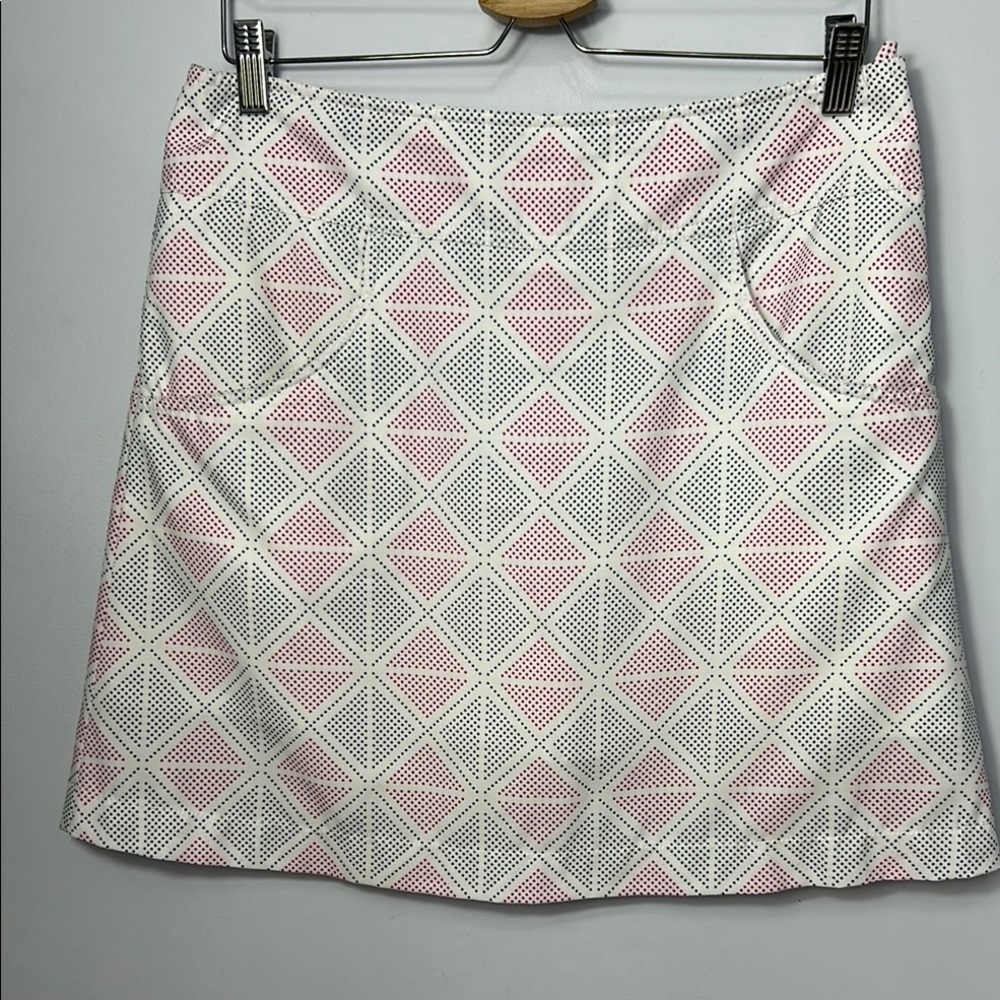Annika Cutter and Buck Pink White Geometric Skort